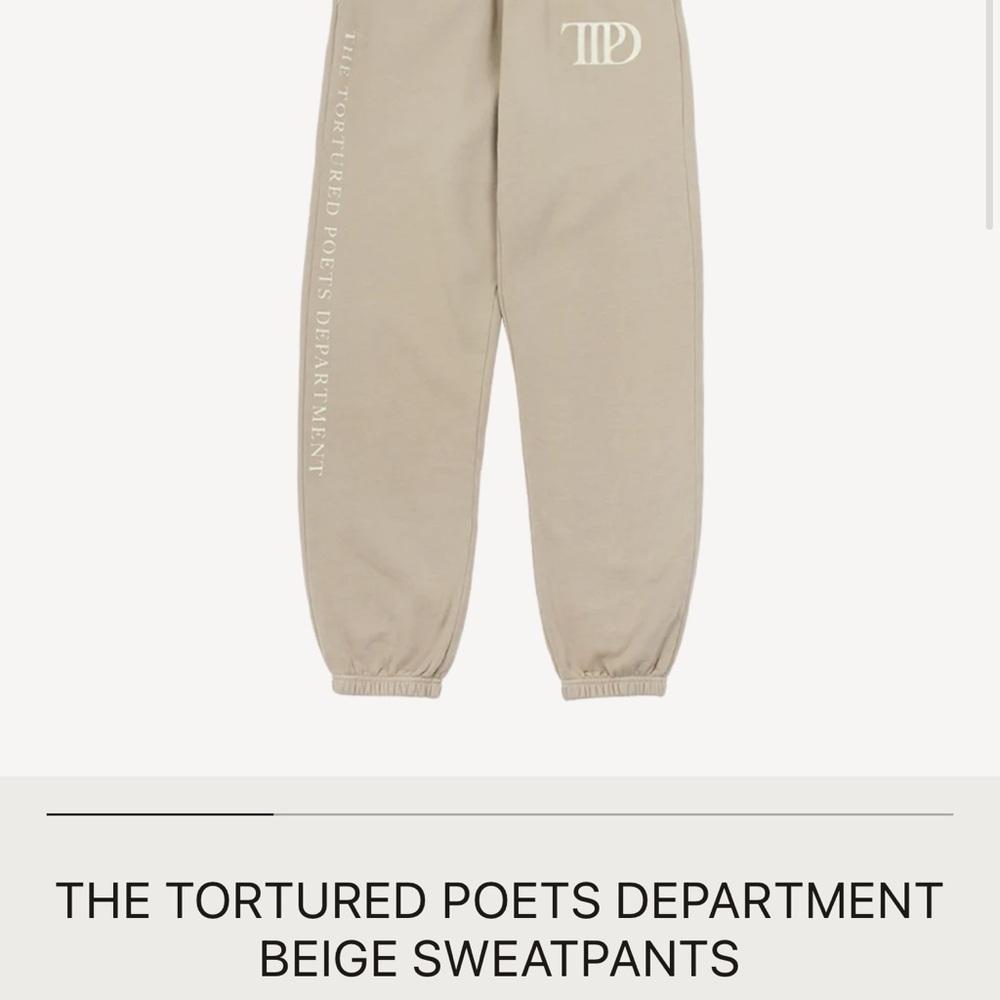 Taylor Swift TTPD beige sweatpants